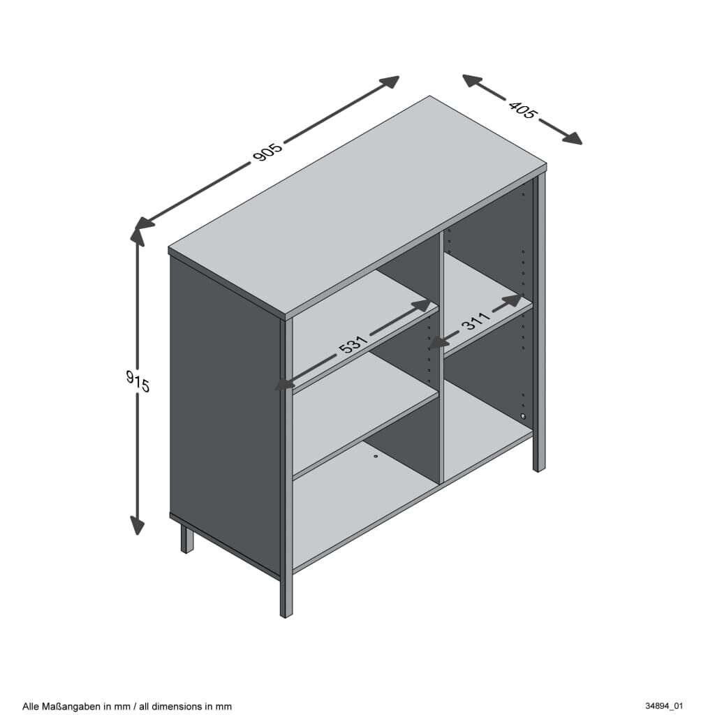 FMD 5-vakskast, Artisan Oak, donker staal