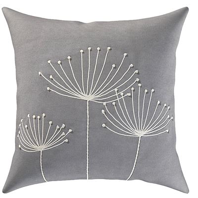 Coussin brodé fleurs - BECQUET CRÉATION