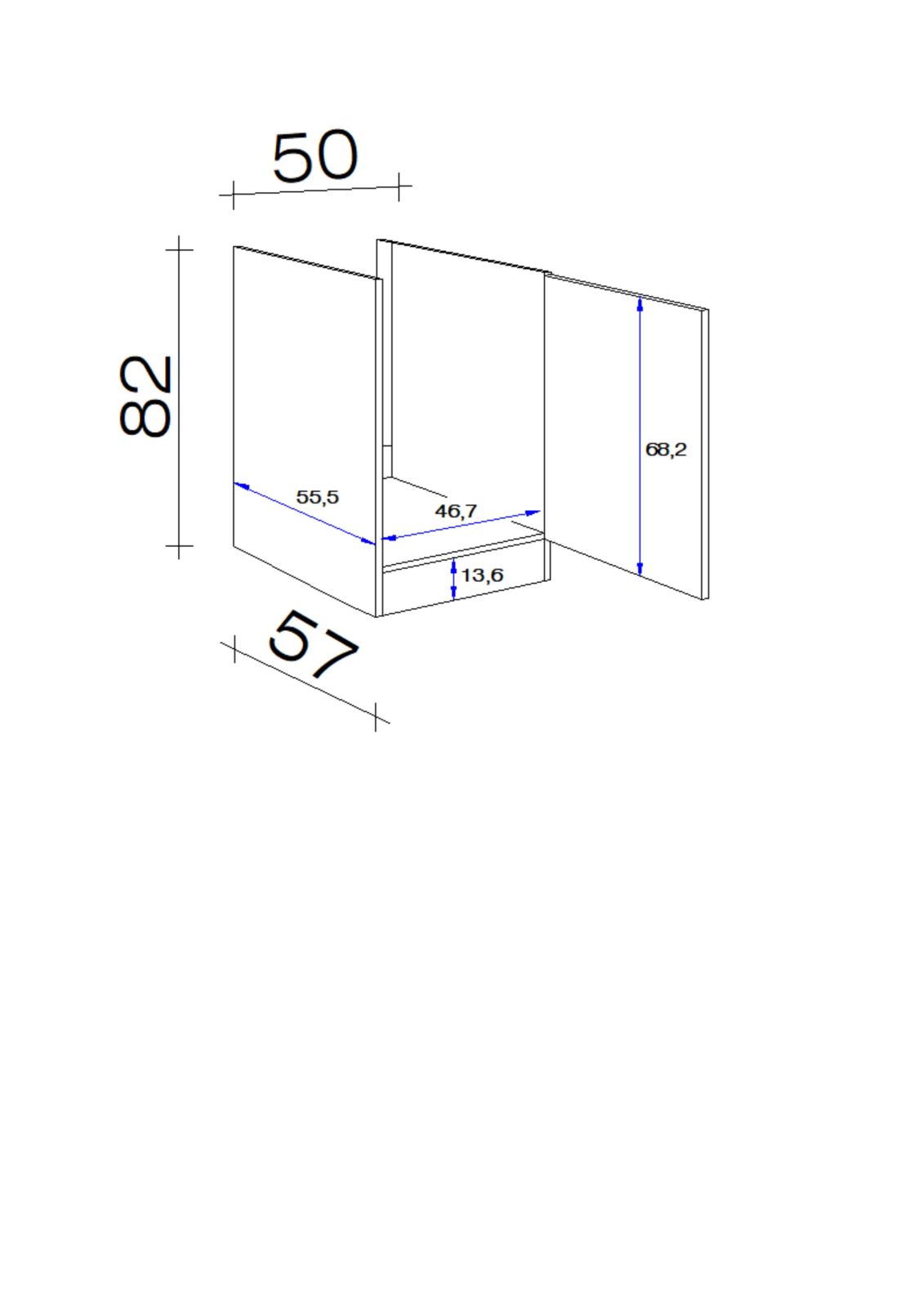 Spülenunterschrank ELEA - weiß-Beton - 50 cm