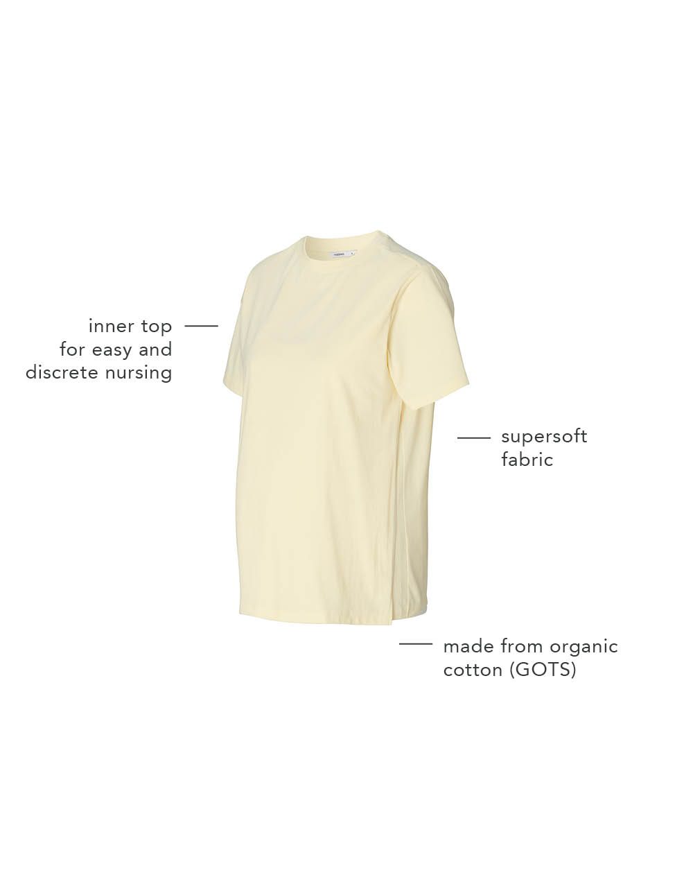 Noppies Maternity Voedings t-shirt Ifke - Light Yellow
