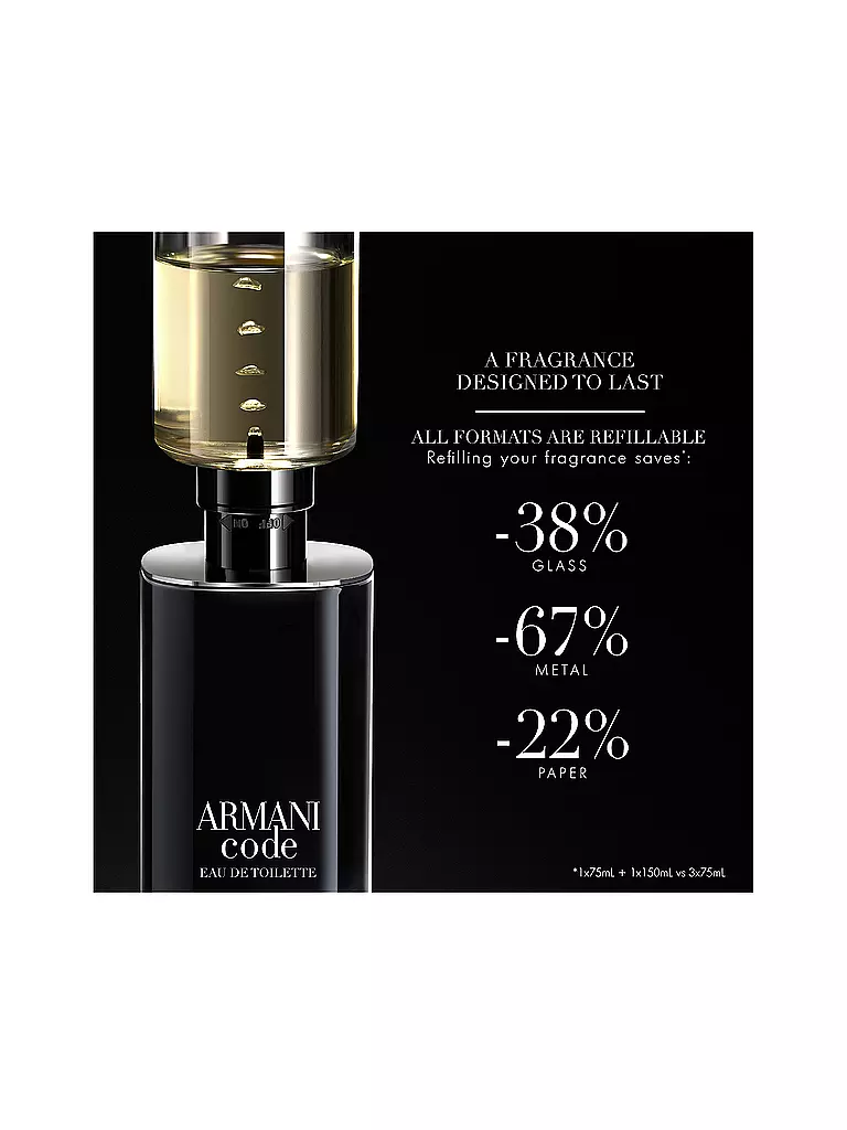 GIORGIO ARMANI Code Eau de Toilette 75ml Nachfüllbar keine Farbe