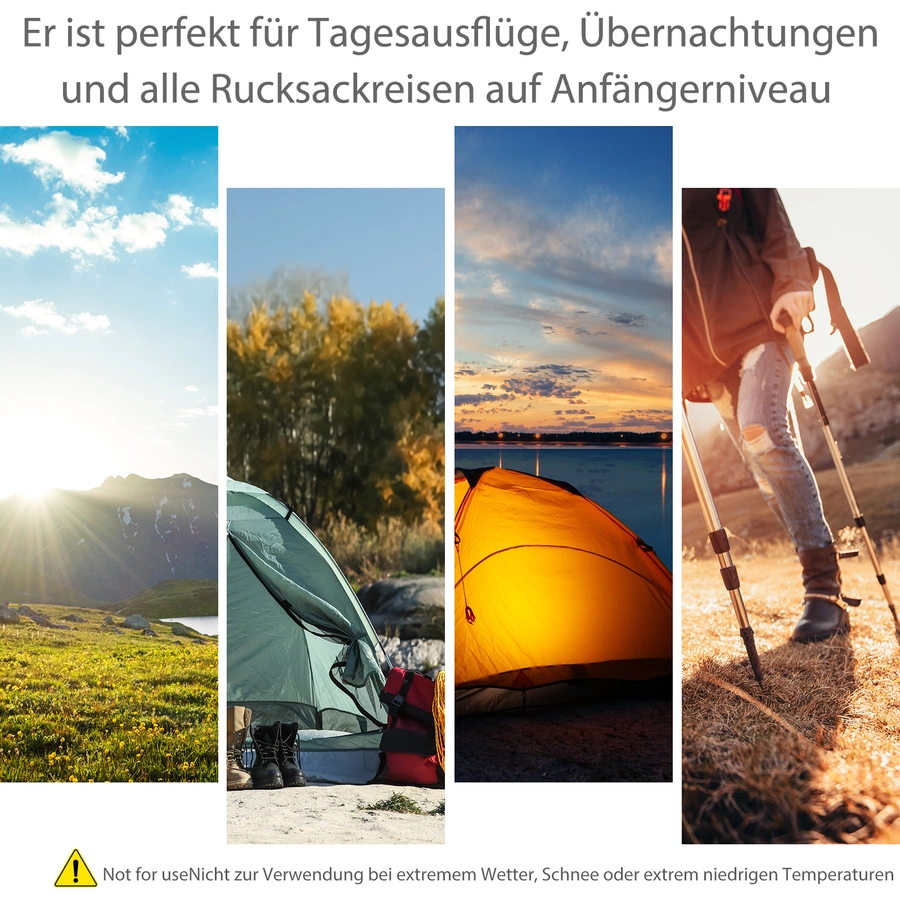 Outsunny Campingzelt mit 2 Türen bunt