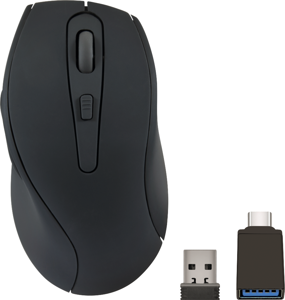 Speedlink - AXON Silent & Antibacterial Rechargeable Mouse - Wireless, USB-A/-C, rubber-black