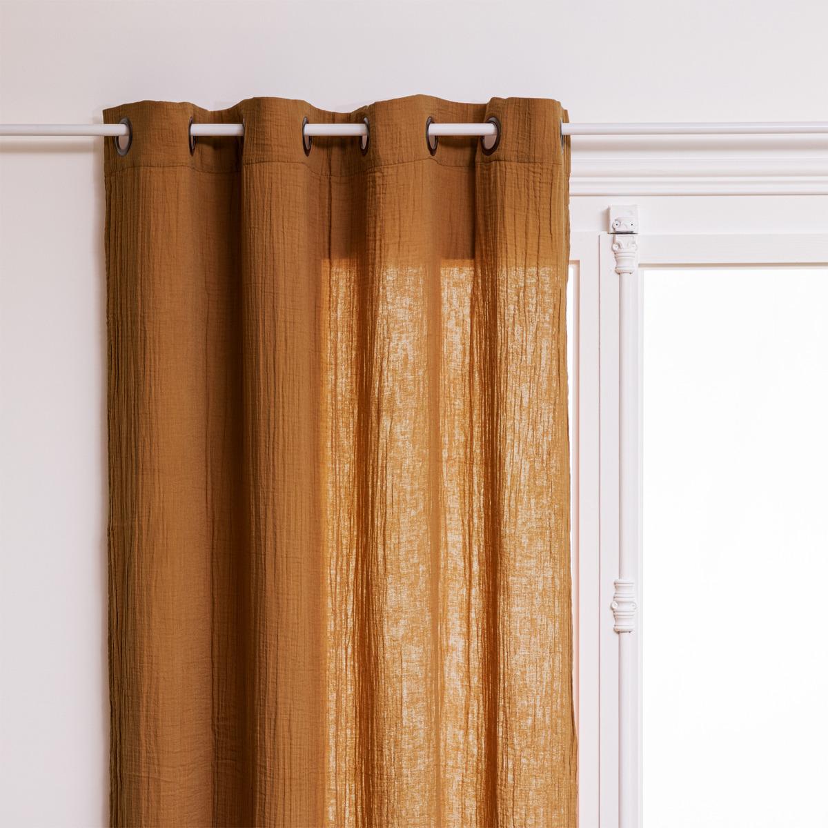 RIDEAU GAZE COTON CANNELLE 130X260CM