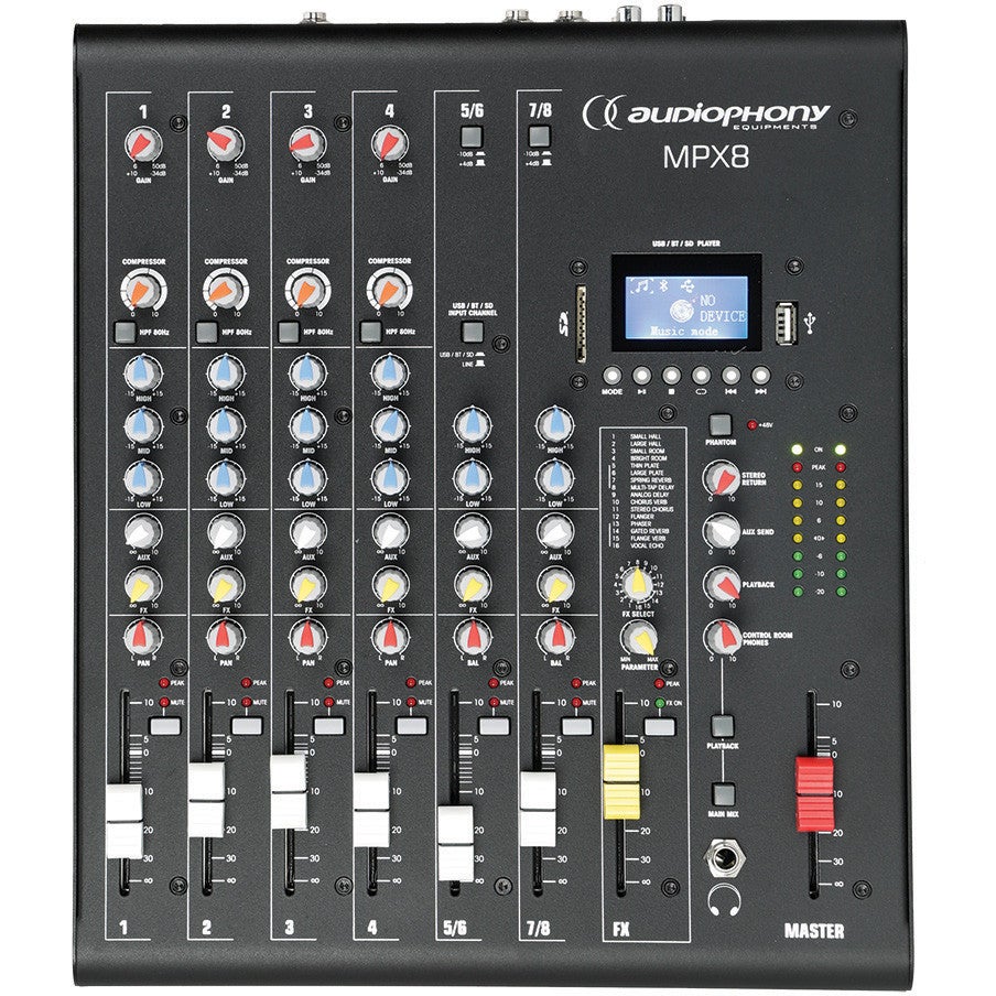 Audiophony MPX8 8-kanaals live mengpaneel