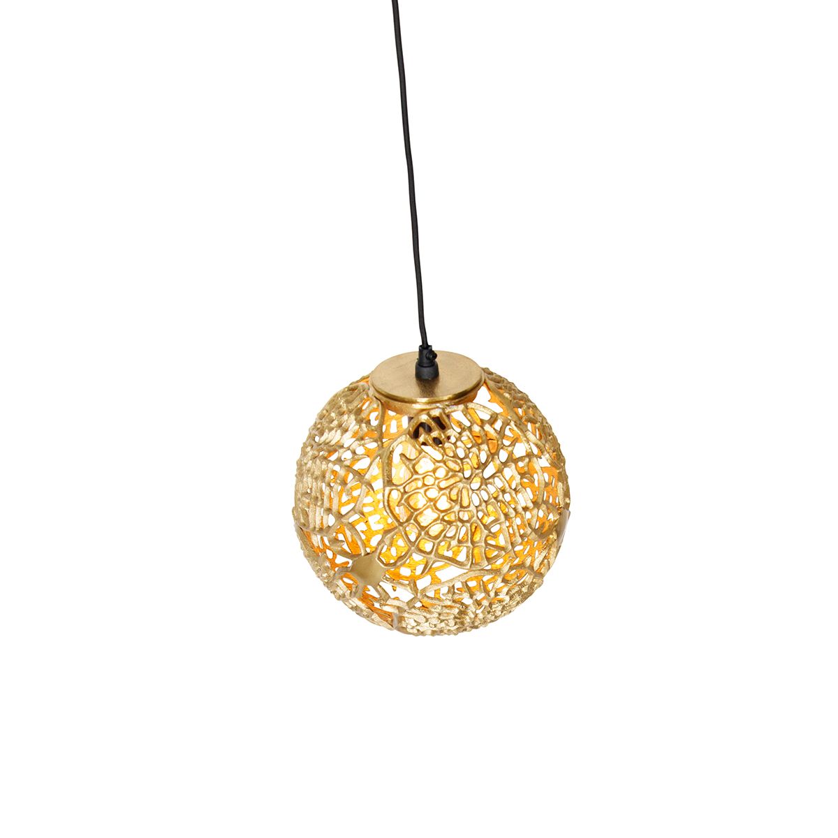 Art deco hanglamp goud met zwart - Maro