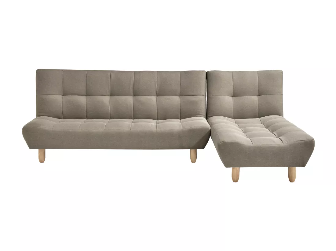 Canapé modulable convertible en tissu taupe ESTEBAN