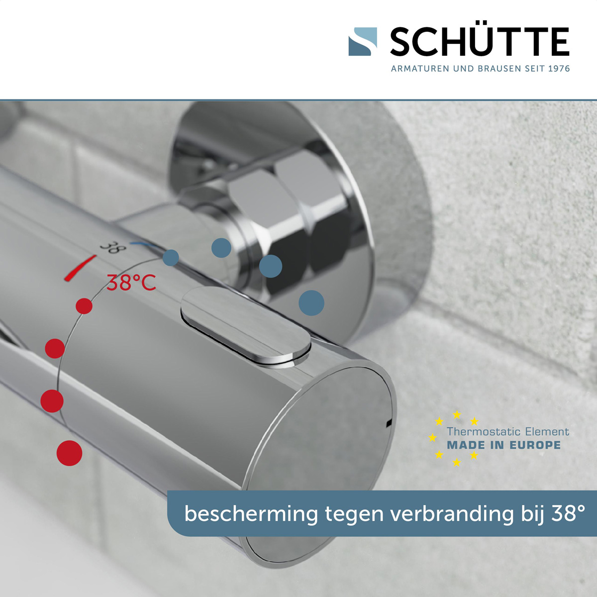 Schutte Los angeles thermostatische badkraan chroom