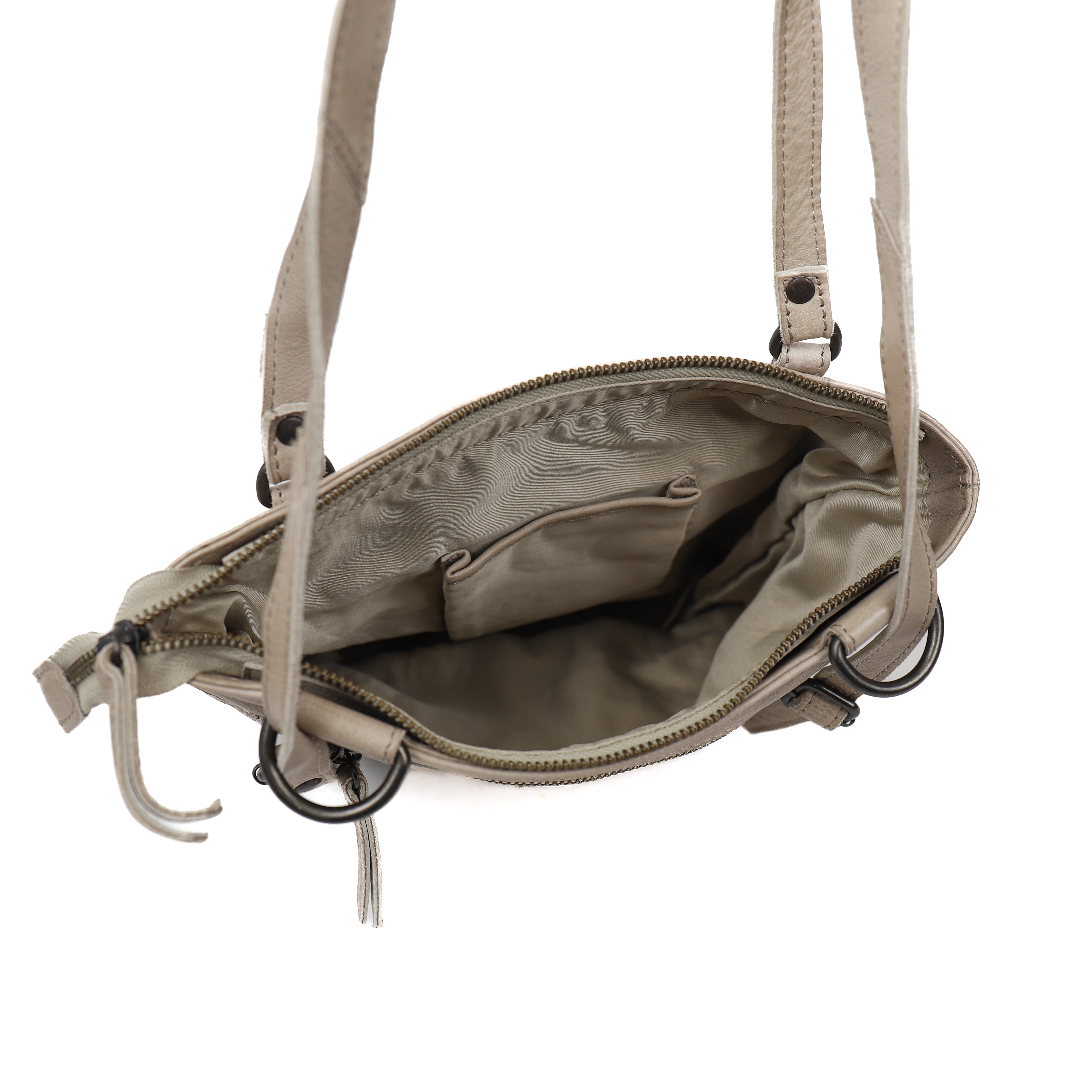 Rugzak/schoudertas 'Sandy' silver mink Silver mink