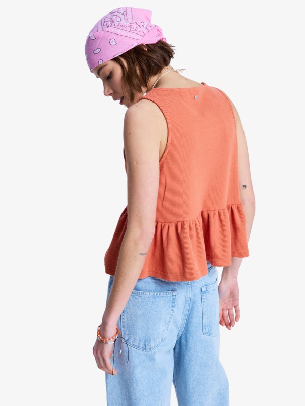 New Serenity Débardeur à volants Orange Femme