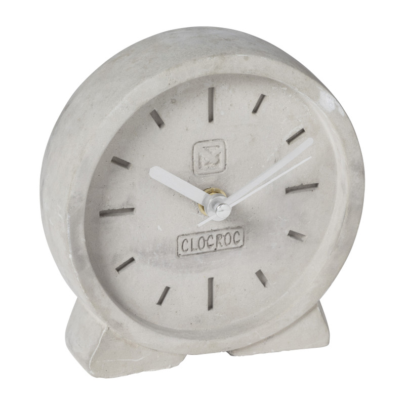 Staande klok cement - grijs - 12.5x12x4 cm