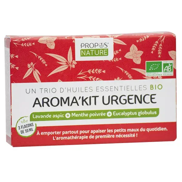 Kit de Emergência Aromaterapêutica Natural Propos' Nature com Trio de Óleos Essenciais Orgânicos