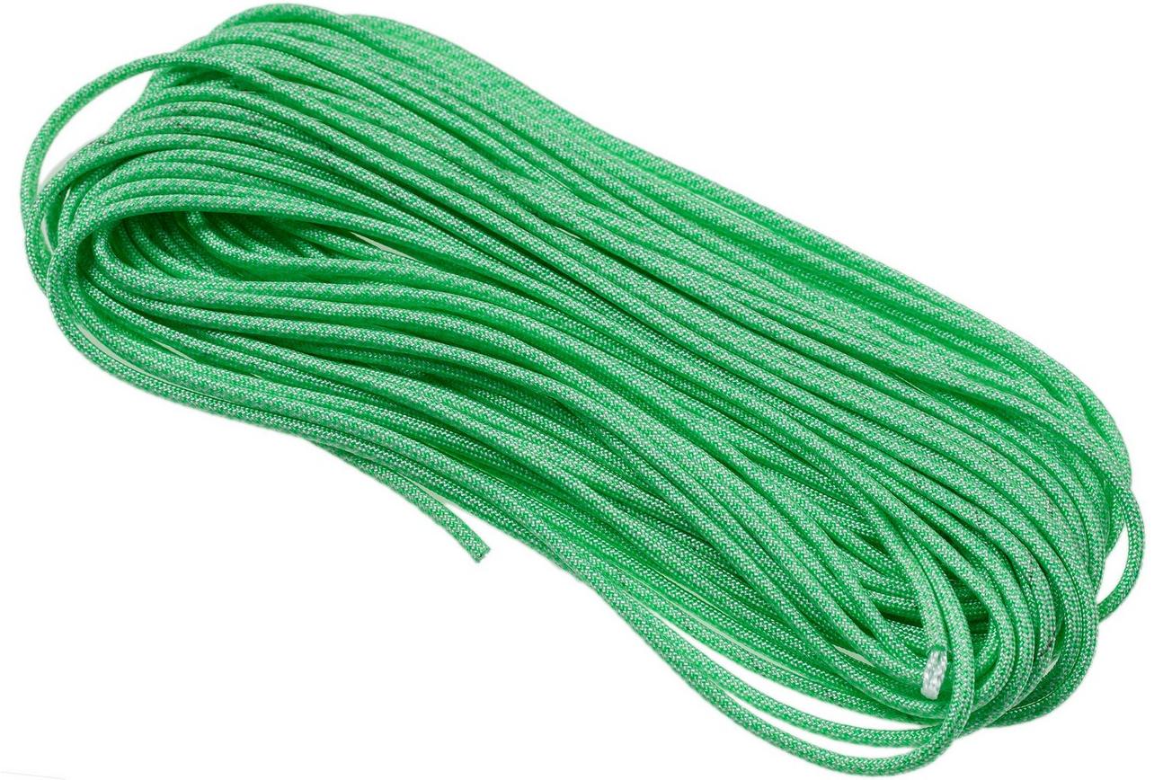 Knivesandtools 550 paracord type III, kleur: white with mint diamonds - 50 ft (15,24 meter)