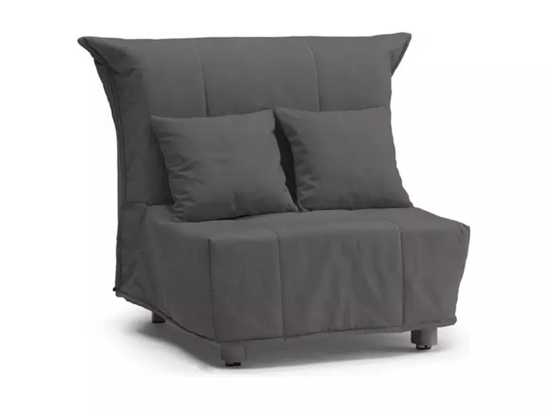 Canapé-lit Dabargi, Canapé simple, 100% Made in Italy, Fauteuil de salon avec ouverture trolley, en tissu rembourré, avec coussins inclus, 85x90h85 cm, Couleur gris
