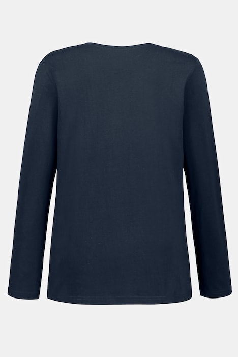 Shirt, Slim, V-Ausschnitt, Langarm