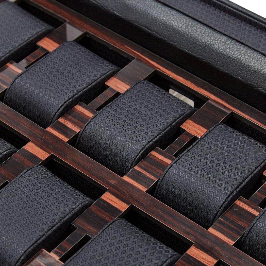 Wolf 1834 Roadster 10er Uhrenbox mit Schubladen Schwarz