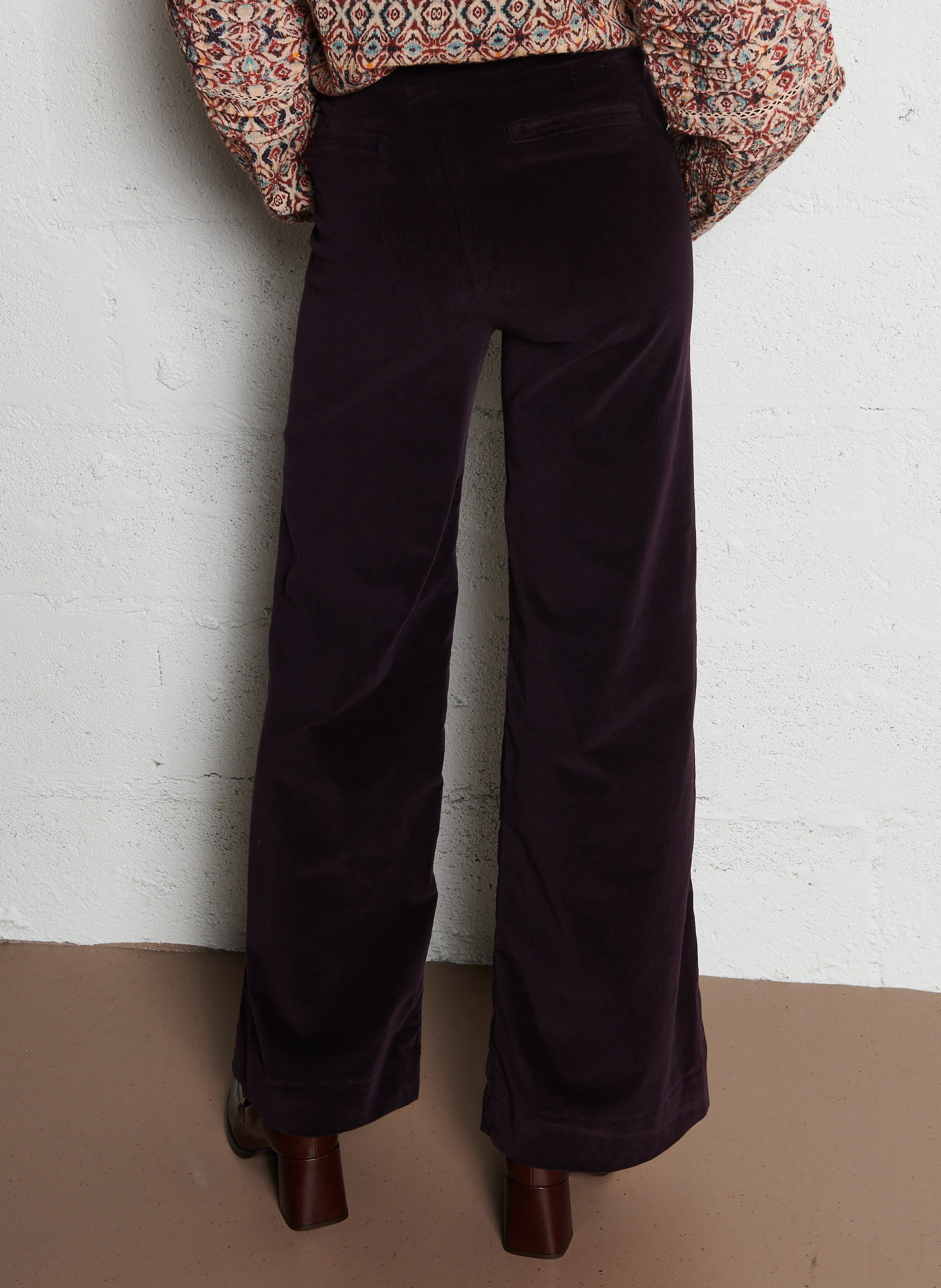 VIVA - Pantalon large en velours | Violet
