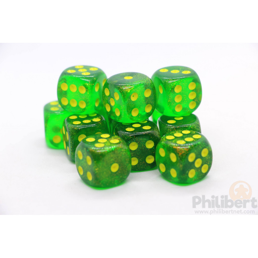 Set de 12 Dés 6 Faces Chessex : Borealis