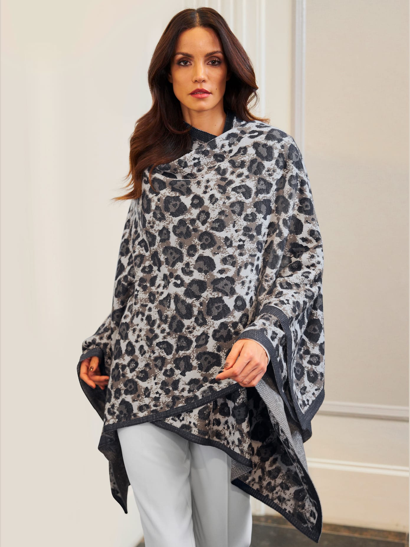 Cape en tricot tricot jacquard élégant