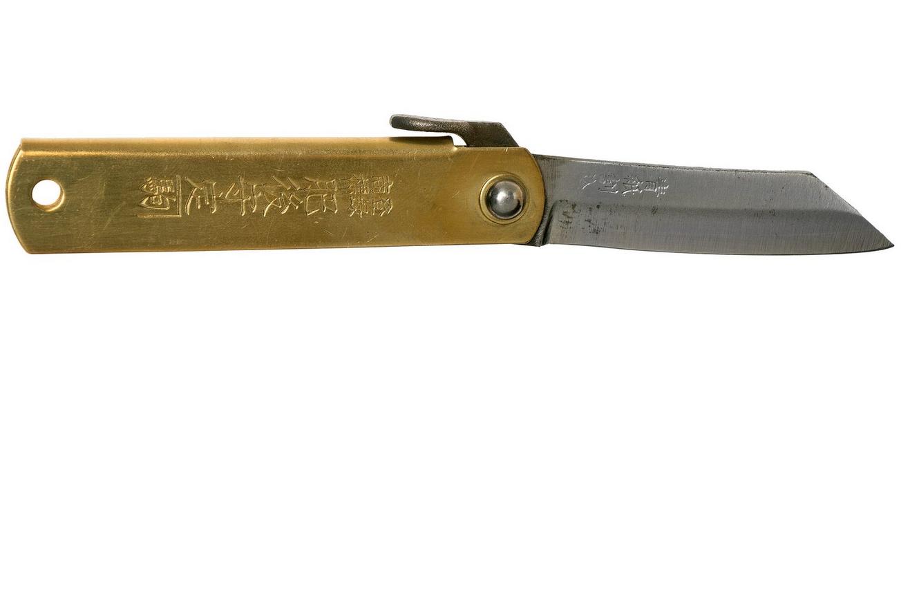 Higonokami zakmes 5 cm HIGO75BS, SK-koolstofstaal, messing