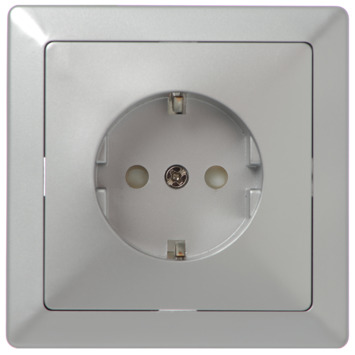 GAMMA Everest Enkel Geaard Stopcontact Aluminium