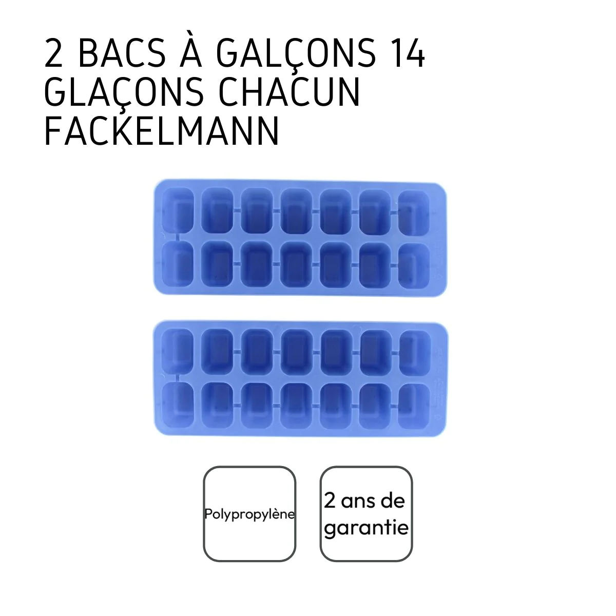 Lot de 2 Bac à glaçons 14 glaçons Bar Concept Fackelmann