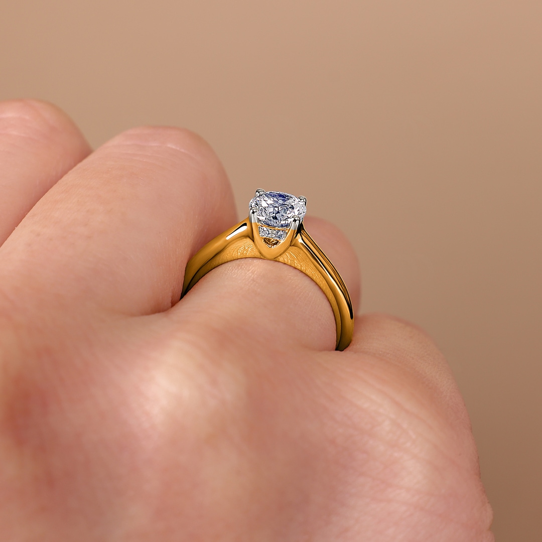 1.03ct Diamanten Solitärring 750/18 K Gelbgold