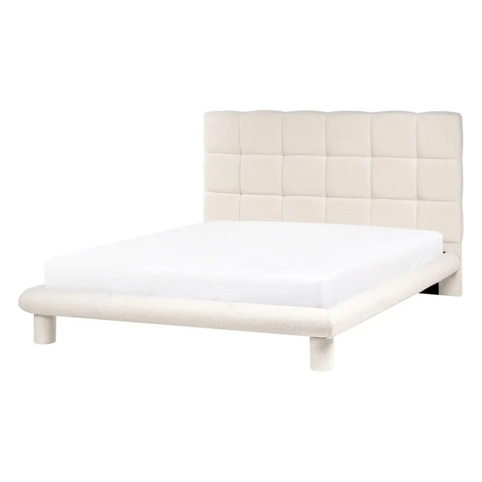 CRESSAT - Tweepersoonsbed - Off-white - 140 x 200 cm - Bouclé