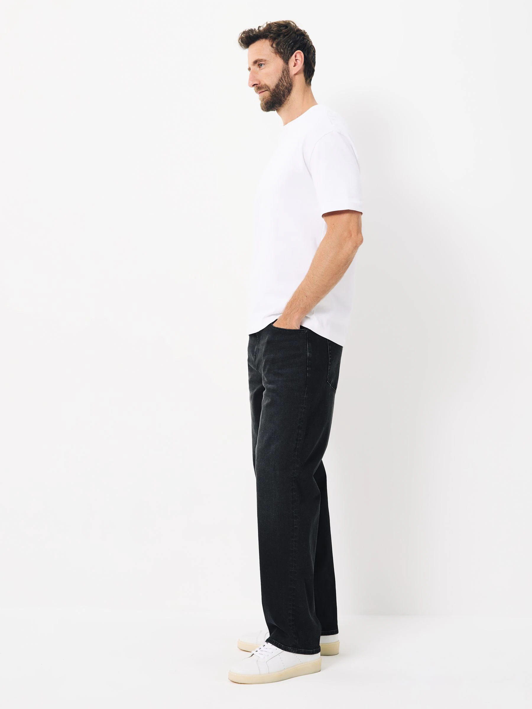 Zwarte wassing - Klassieke stretchy Jeans met relaxed fit