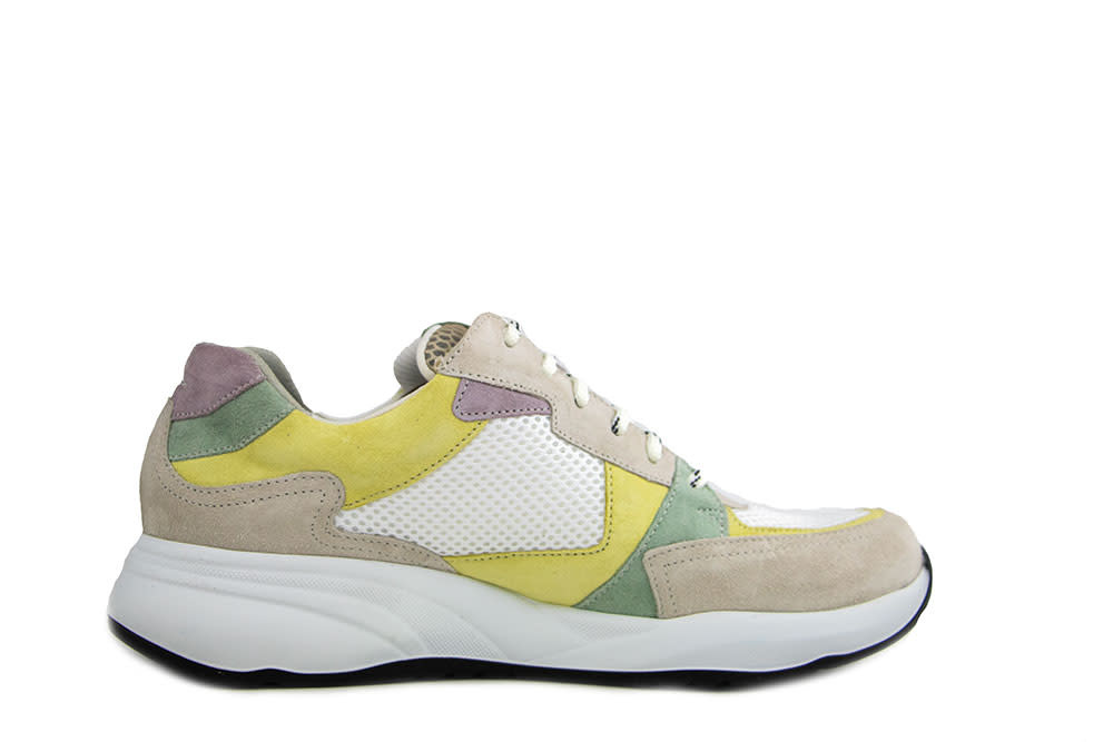 Durea Sneaker Avorio Geel Wit Groen Taupe Lilla