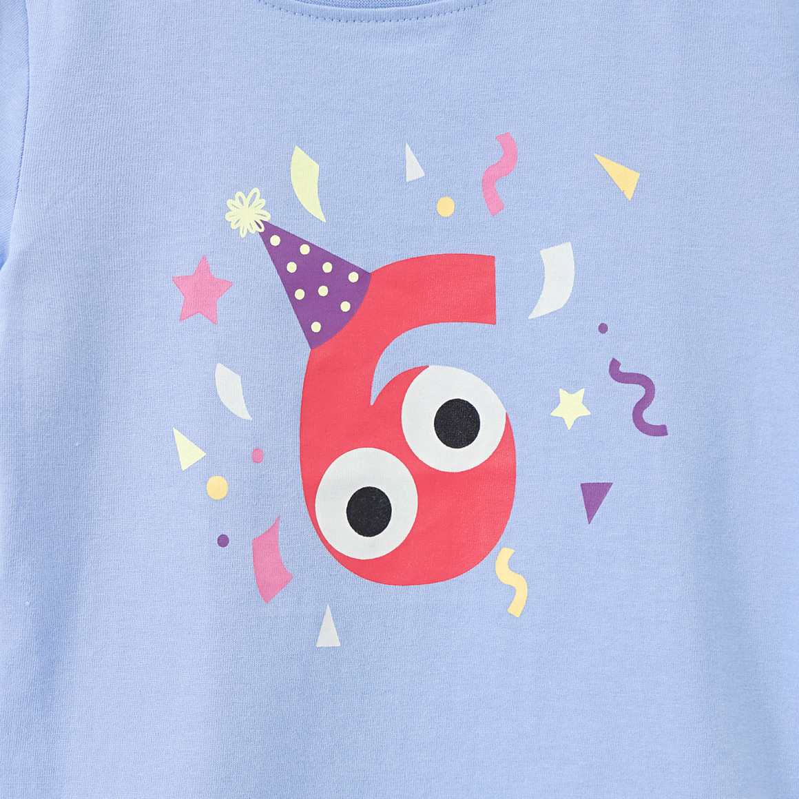Topolino Mädchen T-Shirt mit Geburtstagszahl 6 hellblau