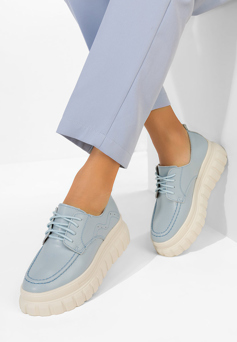 Chaussures casual femme en cuir bleus Camya