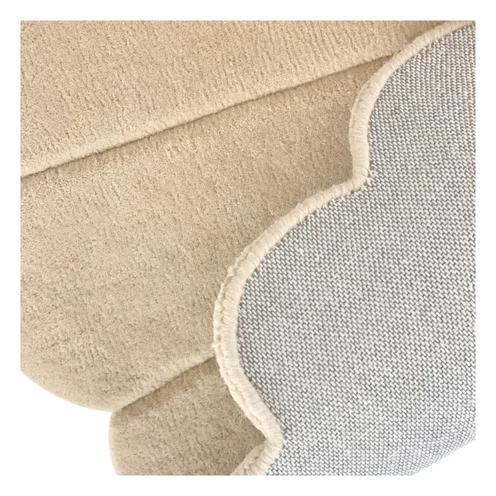 Maison Deux Tapis Coquillage en laine | Sable