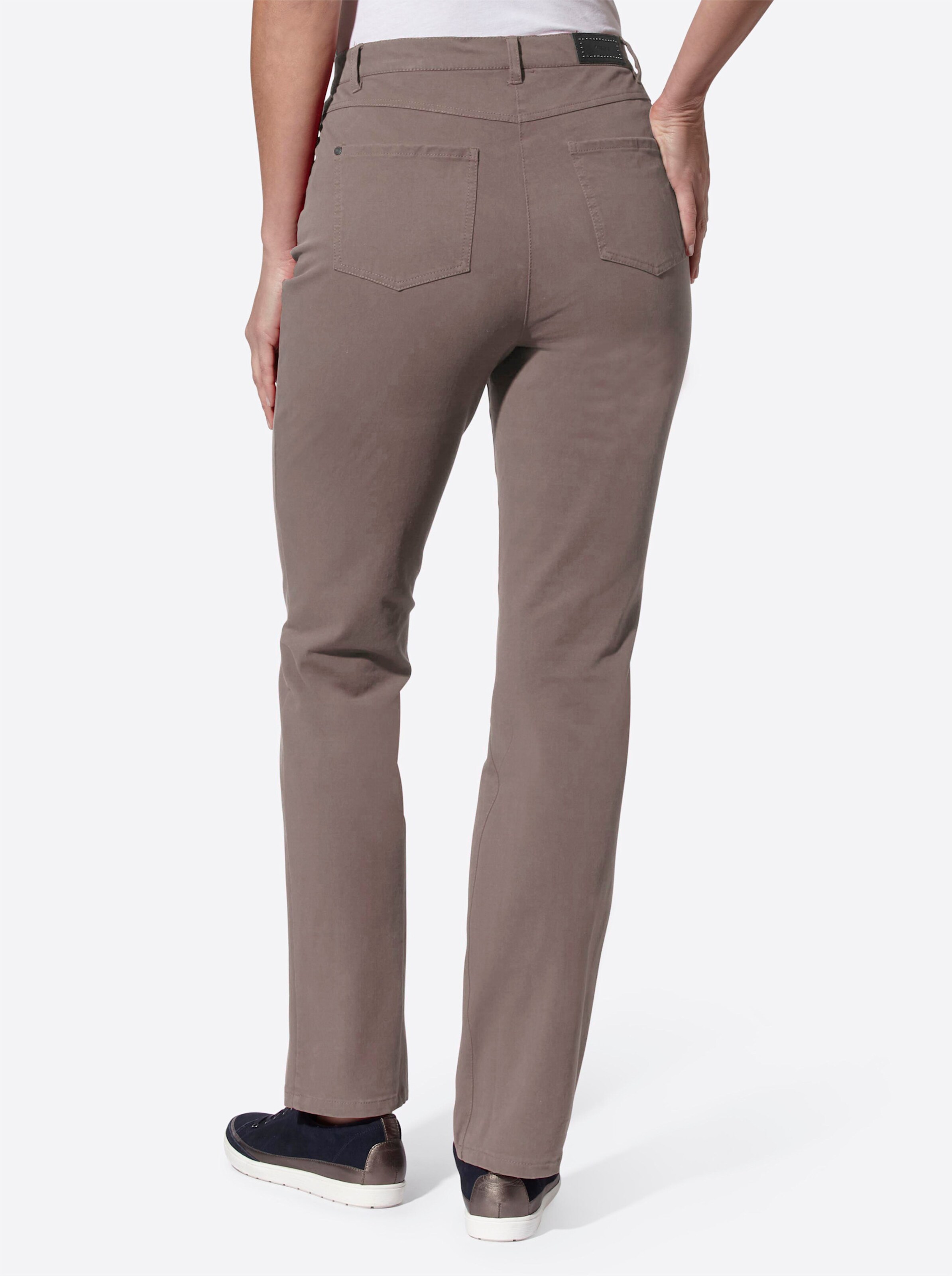 Cosma Twill-Hose in dunkeltaupe