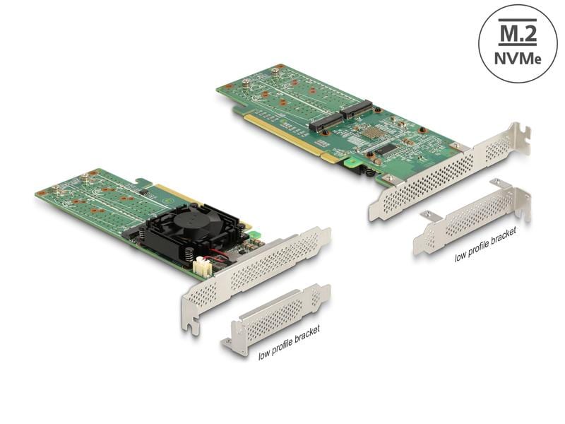Delock Host Bus Adapter PCI Express x16 - 4x NVMe M.2 Key M Delock PCI Express x16 Karte zu 4 x intern NVMe M.2 Key M – Low Profile Formfaktor