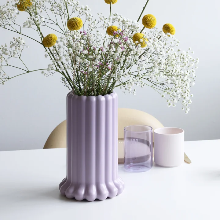 Design Letters - Tubular Vase, H 24 cm, green tendril