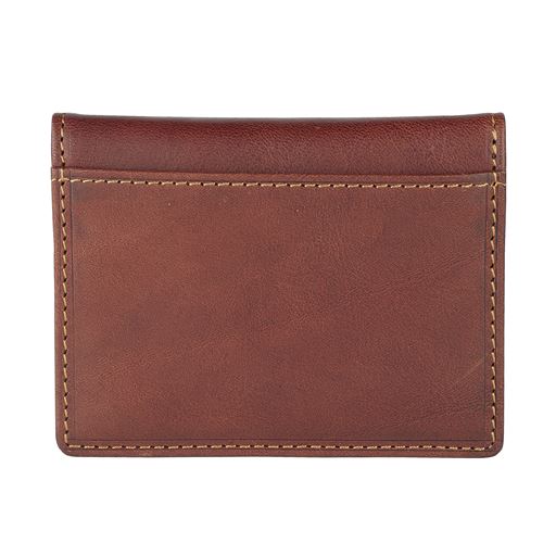 Tony Perotti Vegetale Leather 2-Fold Kortholder, Dark Brown