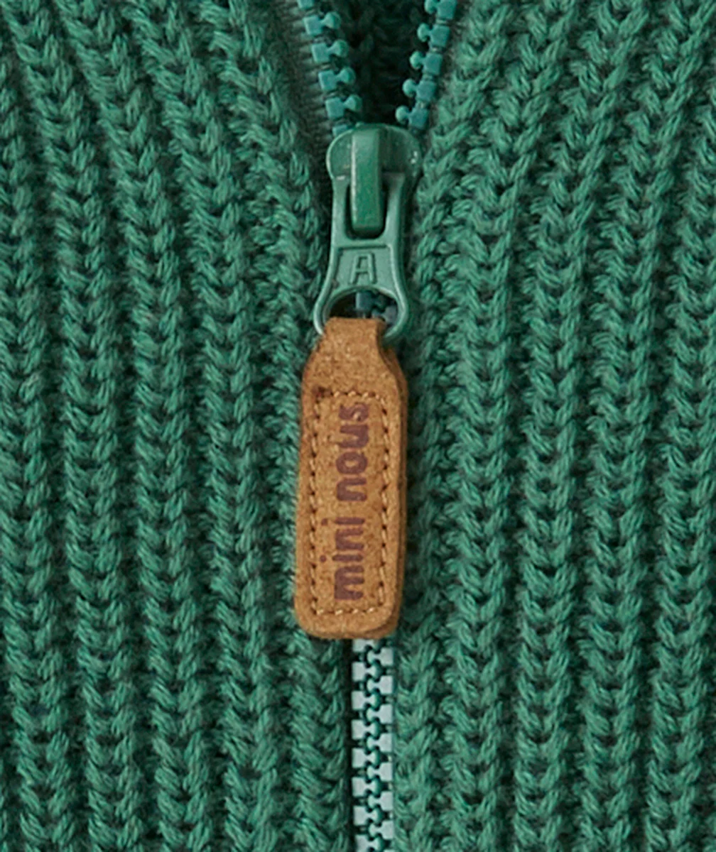 CARDIGAN ZIPPÉ BÉBÉ GARÇON VERT FORÊT