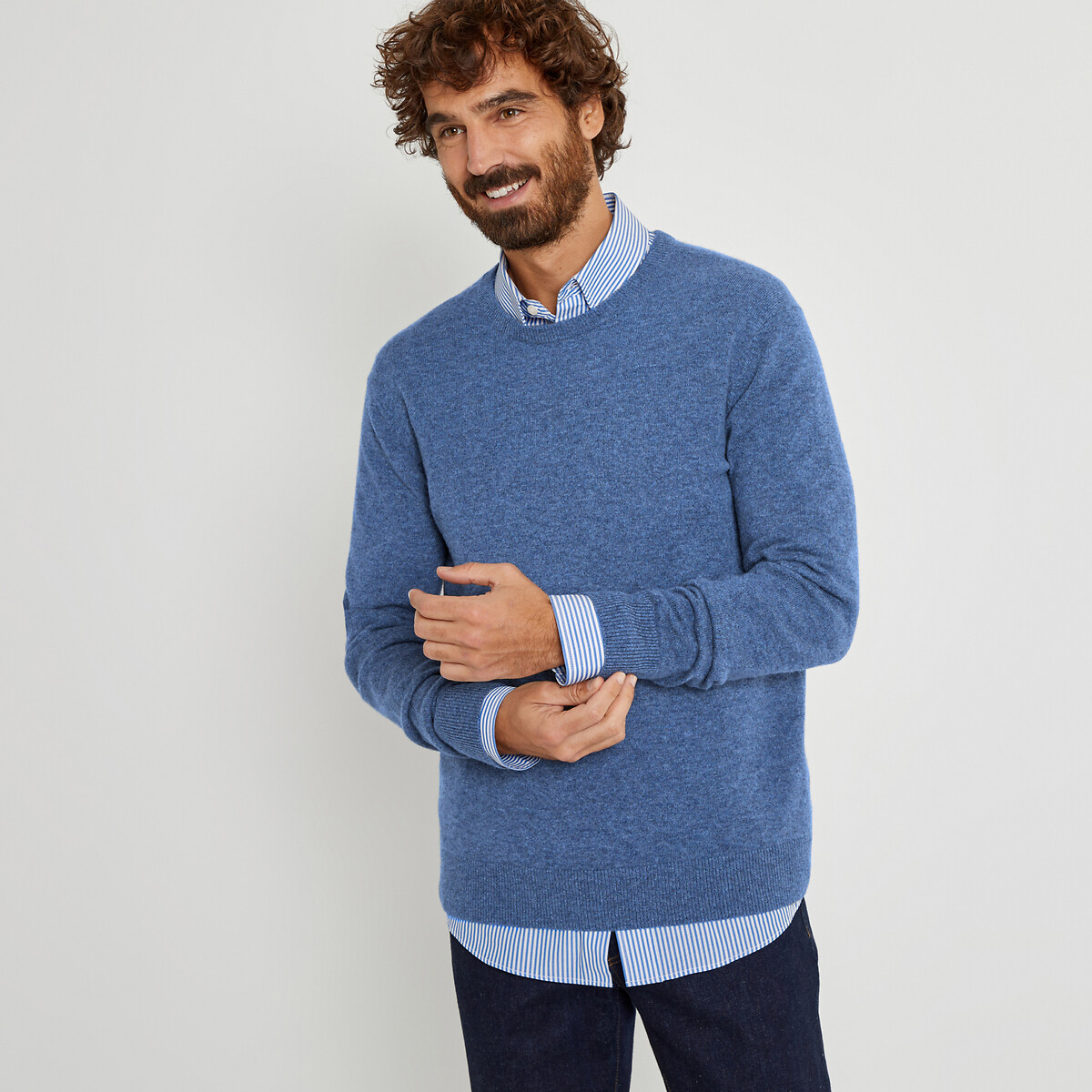 COLEÇÕES LA REDOUTE<br>Trui met ronde hals em kasjmier, fabricado na Europa