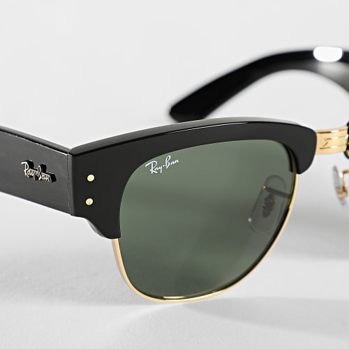 Lunettes De Soleil Mega Clubmaster RB0316S Noir Doré Vert