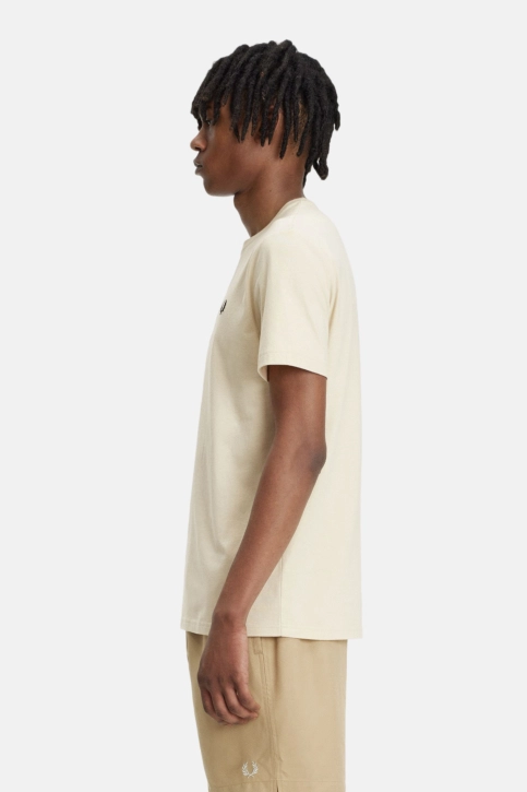 Tee shirt fred perry crew neck v54 oatmeal / black