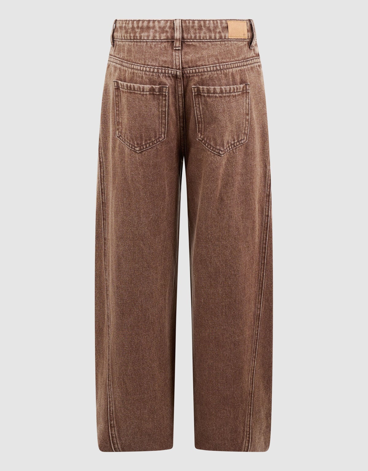 Asymmetrische Barrel Fit Jeans Bruin