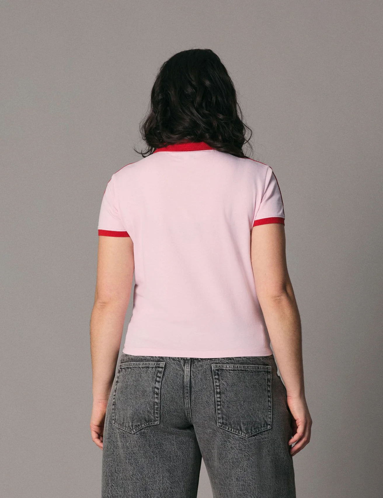 Polo avec logo U rose