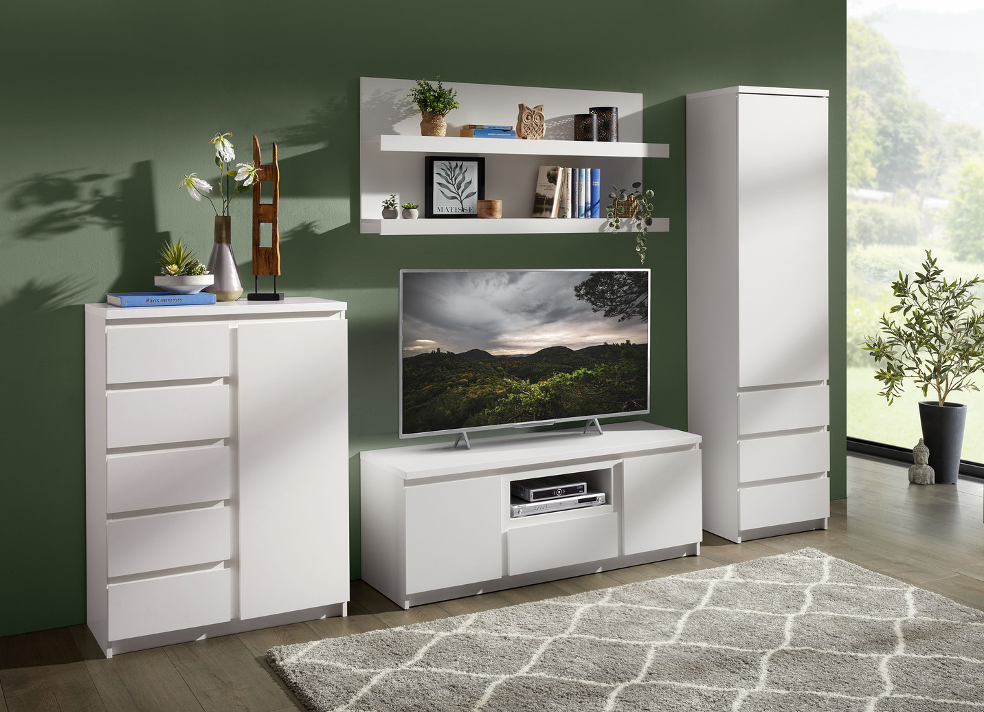 Wohnwand, 4-teilig in modernem Design