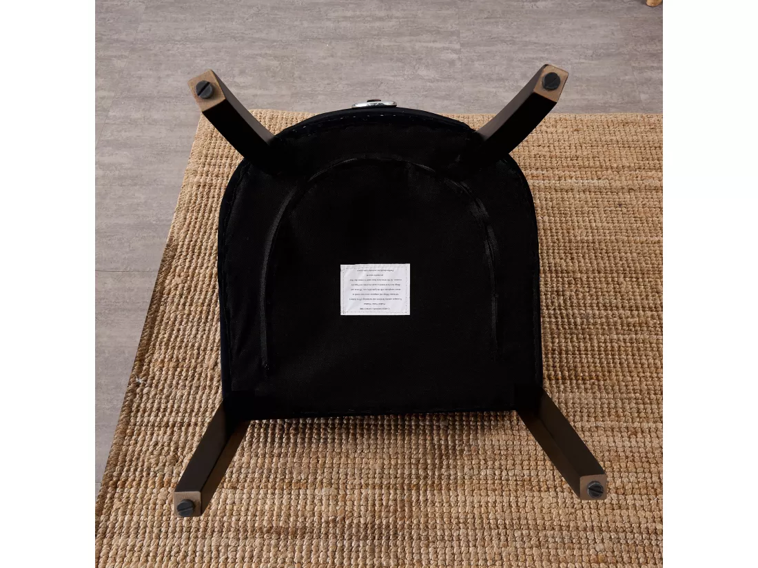 Lot de 6 chaises de salle à manger Windsor - Revêtement en velours et pieds robustes en bois massif - Parfaites pour votre salle à manger et votre salon - Noir