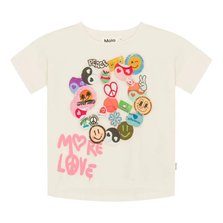 Molo T-Shirt Raeesa Stick With Love Coton Bio | Ecru