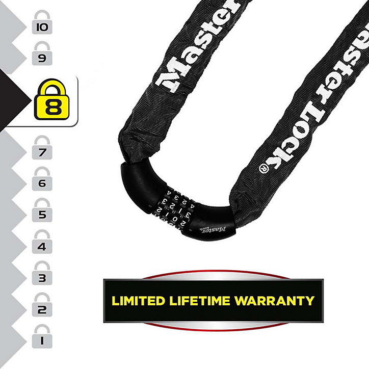 Chaîne antivol en acier Master Lock 90 cm à combinaison