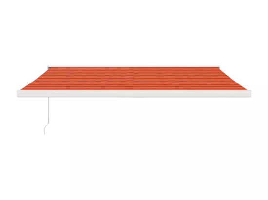 Auvent rétractable orange et marron 4x3 m tissu et aluminium
