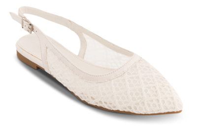 NOË Collection Slingback Mesh Ballerina Hvid 2416101690 | Skoringen