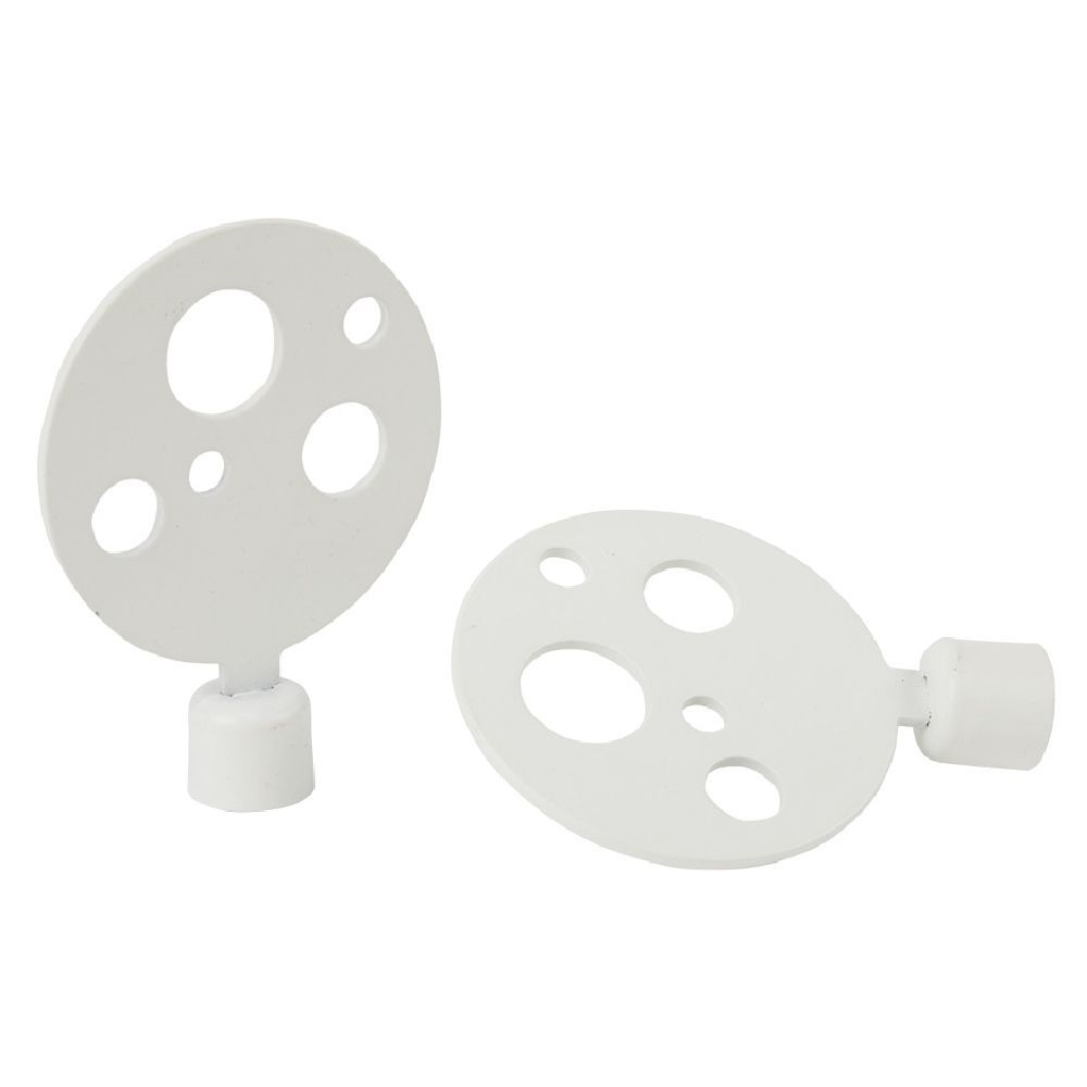 Embout tringle à rideau Ø16 mm métal forme ronde blanc mat x2